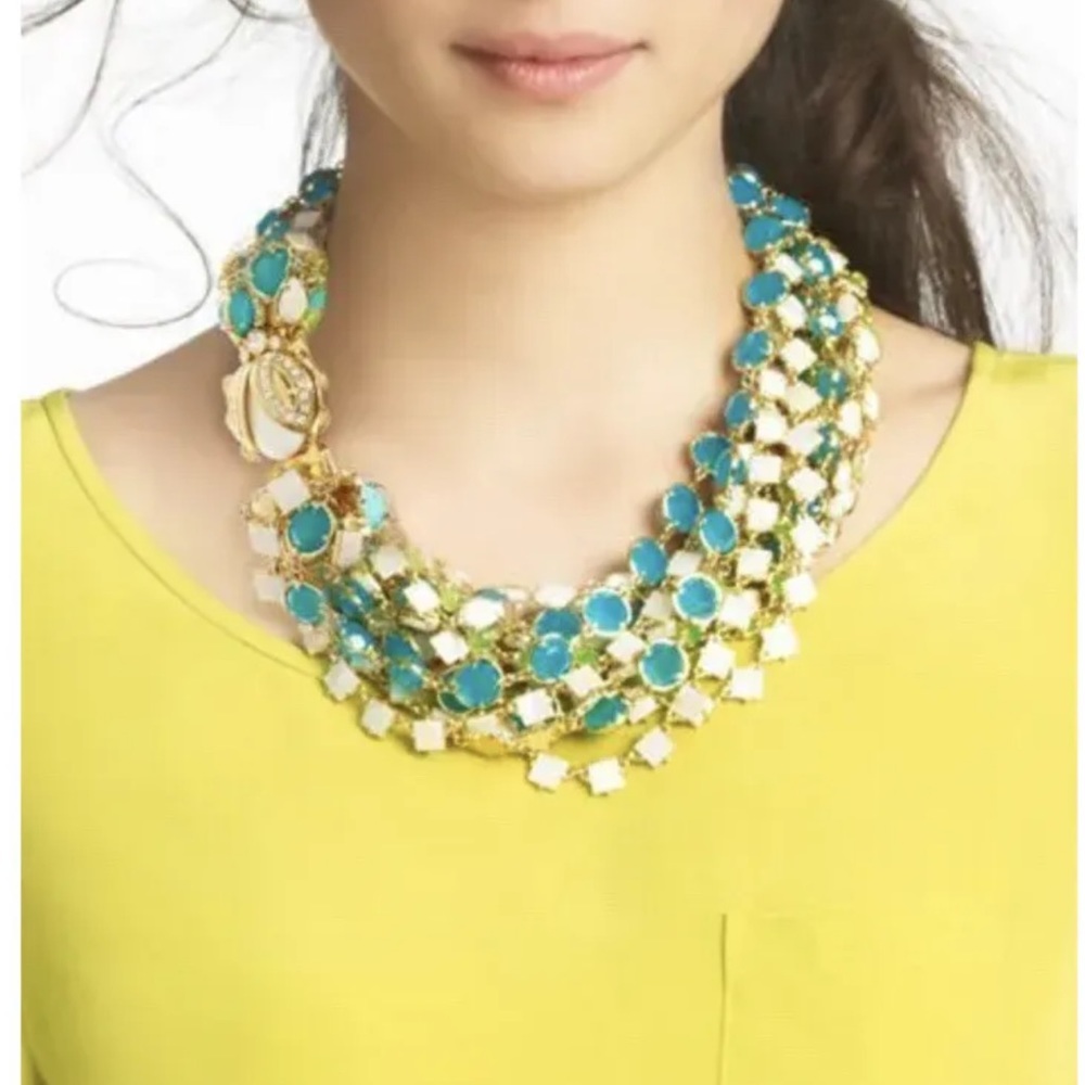 kate spade Turquoise, White & Gold Multi-Strand Statement Necklace